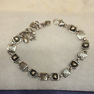Brighton Silver and Gold Heart Bracelet 7"to 8"